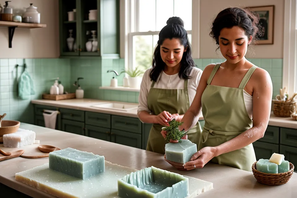 Jabones artesanales de glicerina transparente decorados con flores secas y sin burbujas