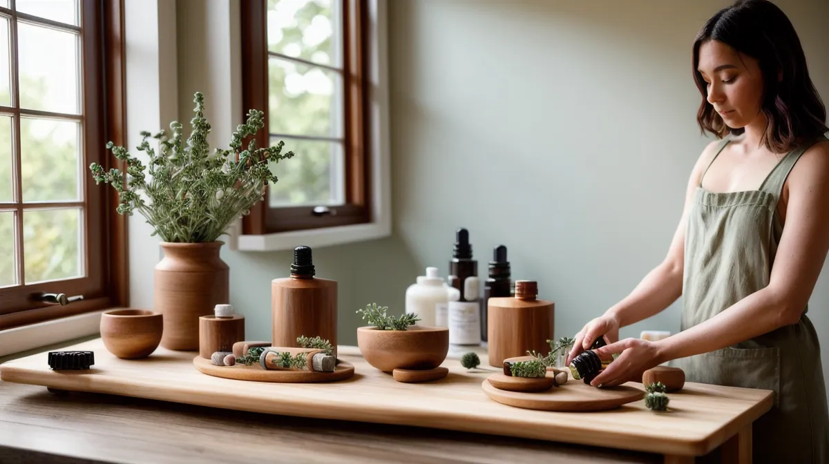 Lucía mezclando fragancias para jabón artesanal en su cocina-estudio de Bogotá, un hobby creativo con errores de principiante incluidos