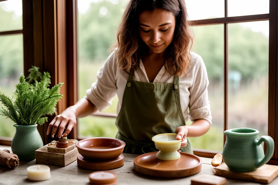 Cera de soja derretida con textura de miel clara en una jarra de vidrio, lista para la aromatización manual