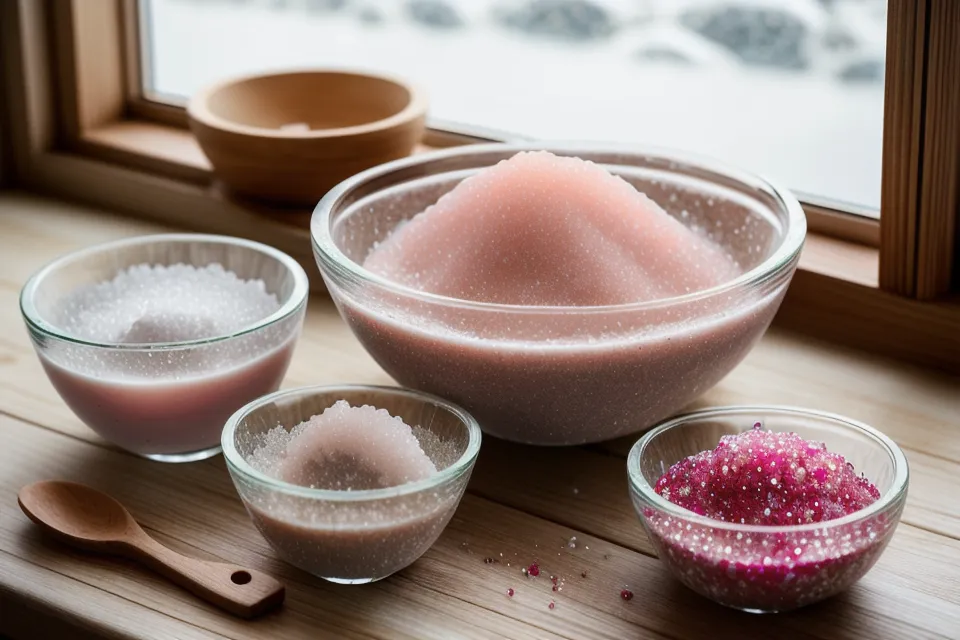 Texturas naturales como semillas de amapola y avena en jabón artesanal de glicerina